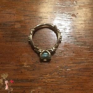 Silver Blue Fake Diamond Ring